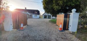 Electric Timber driveway gate installation in Sussex, Surrey, Kent and London
